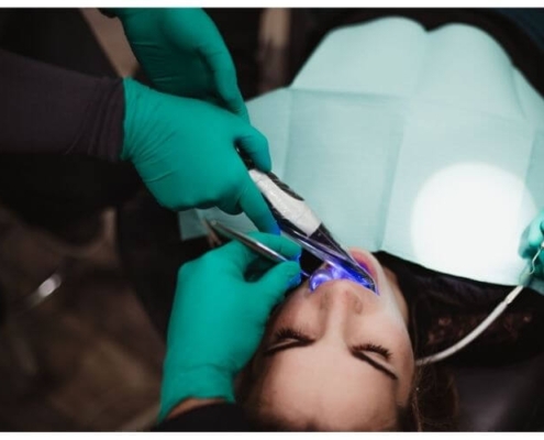 woman receiving dental care